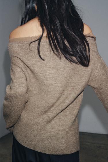 BOAT NECK CARDIGAN - Mink by Zara - Image 2