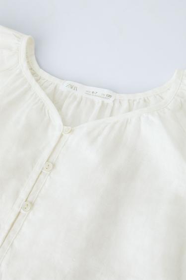 Zara LINEN BLOUSE - White