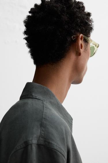 RELAXED FIT 100% HEMP OVERSHIRT - Anthracite grey by Zara - Image 5