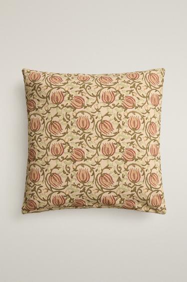 FLORAL PRINT CUSHION COVER - تركوازي الخاص بـ Zara - صورة 0