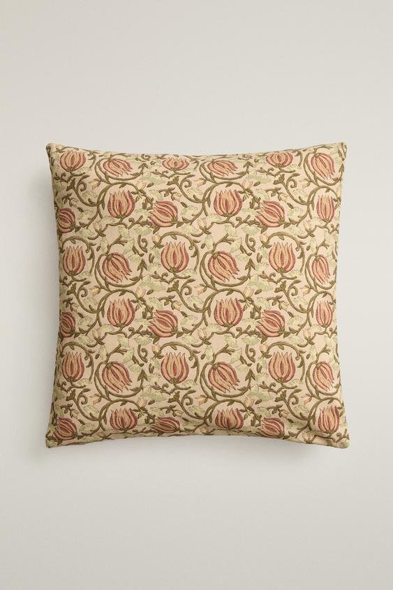 HOUSSE COUSSIN FLORAL - Turquoise de Zara - Image 0
