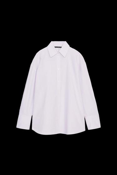 Zara OVERSIZED POPLIN SHIRT WITH BACK TIES - Lilac - Image 0