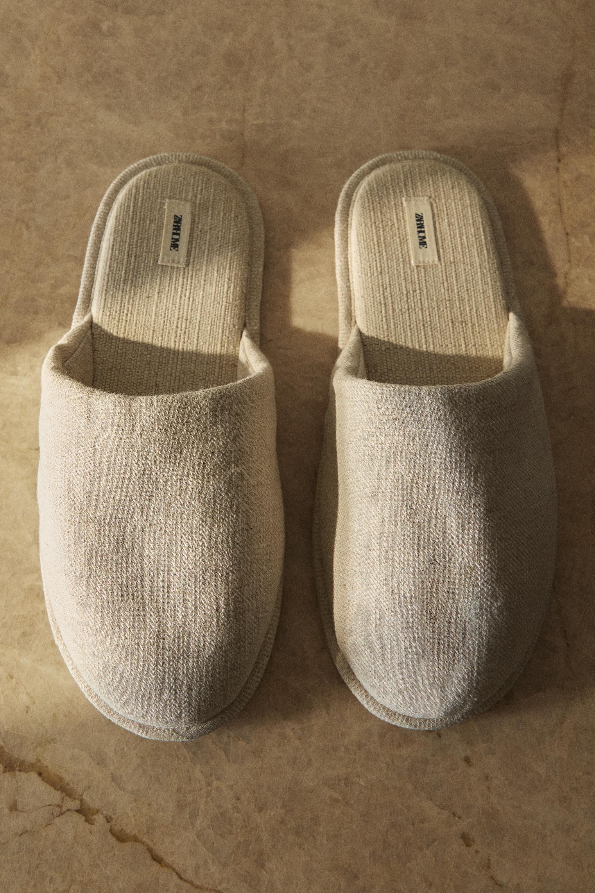 LINEN SLIPPERS Beige ZARA United States