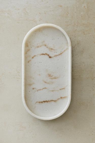 PLATEAU SALLE DE BAIN IMITATION MARBRE - Beige de Zara - Image 5