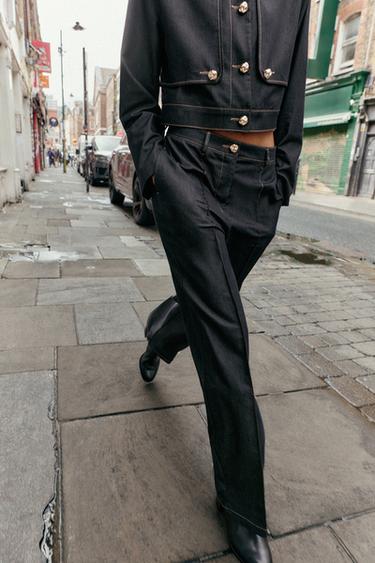 PANTALONI DRITTI CON NERVATURA - Indaco di Zara