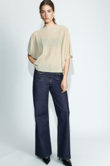 Zara KNIT CAPE TOP - Sand