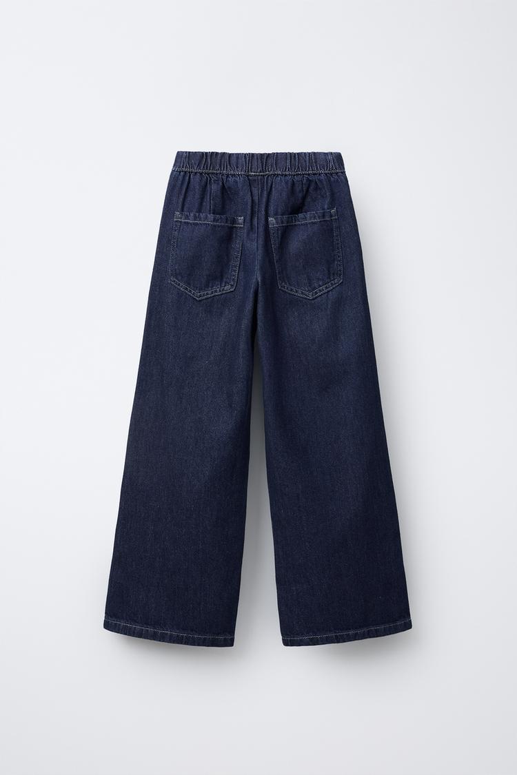 WIDE-LEG JEANS WITH ELASTIC TRIM