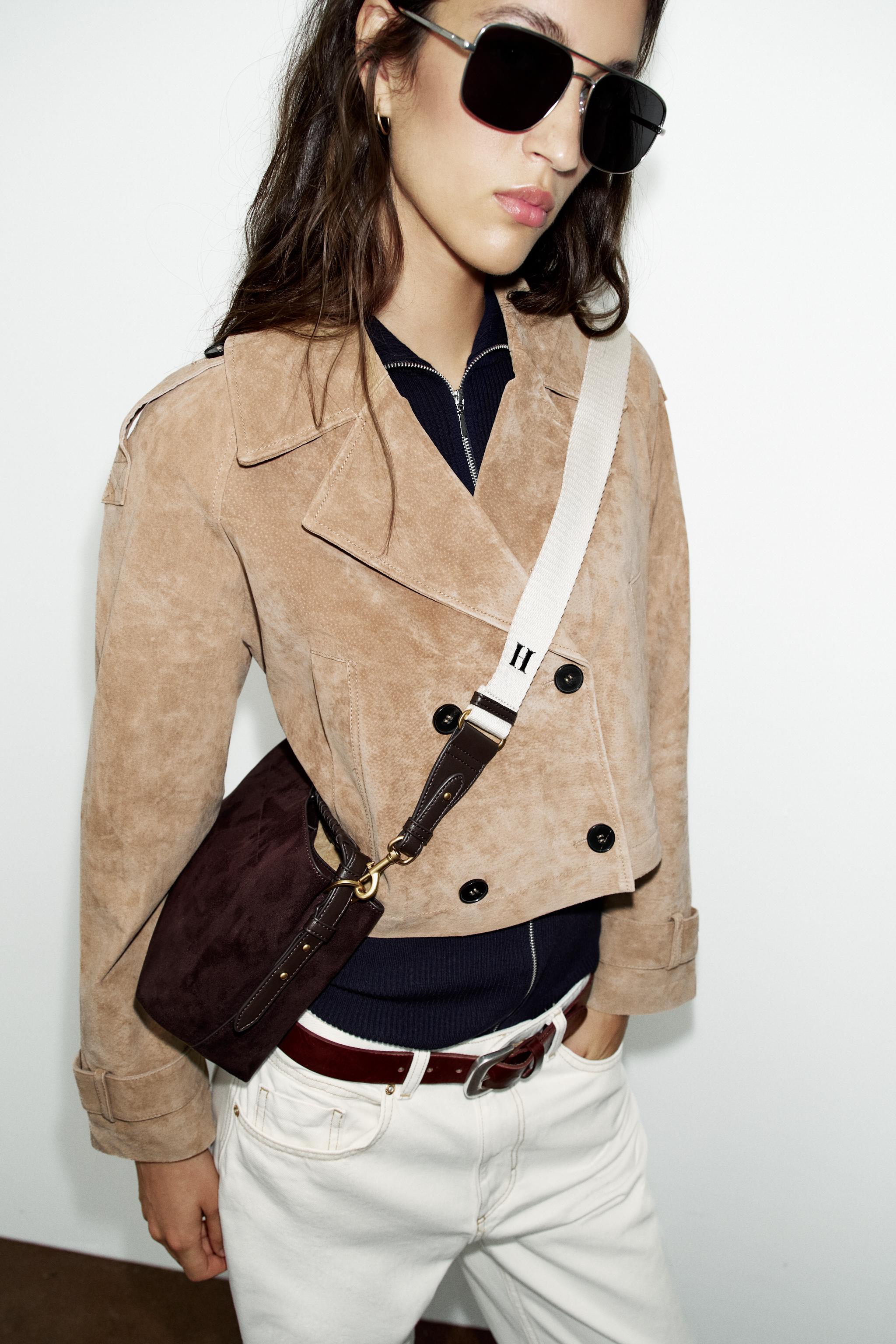 MINI BRAIDED BAG — Brown