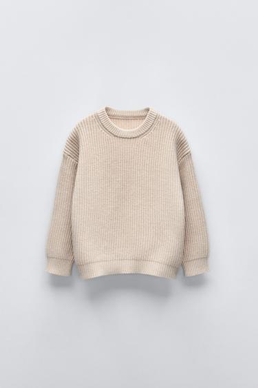 PLAIN KNIT SWEATER - Sand by Zara