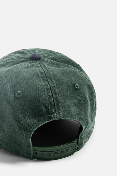 WASHED CAP WITH EMBROIDERY - Green by Zara - Image 3