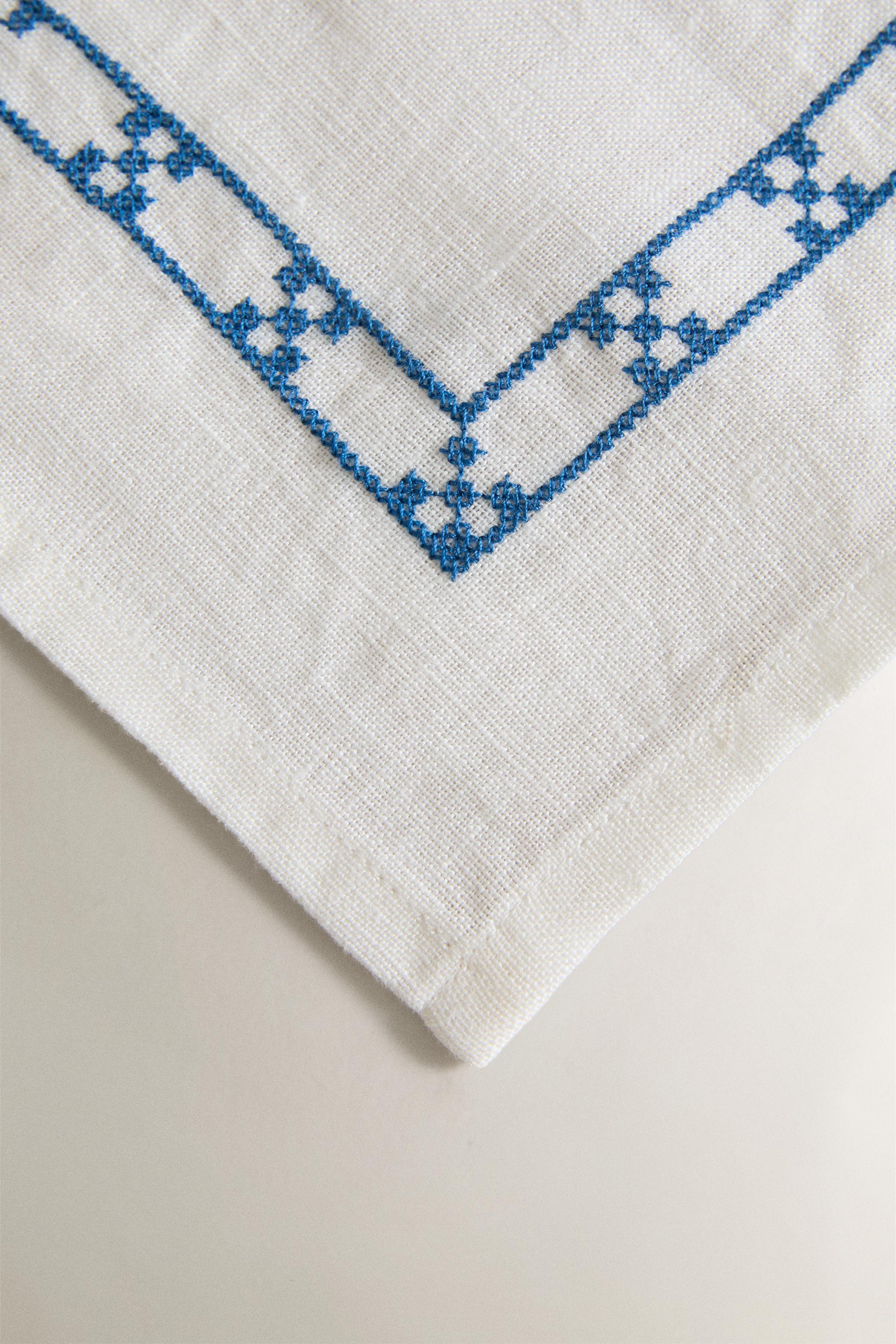 GEOMETRIC EMBROIDERED NAPKINS (PACK OF 2)