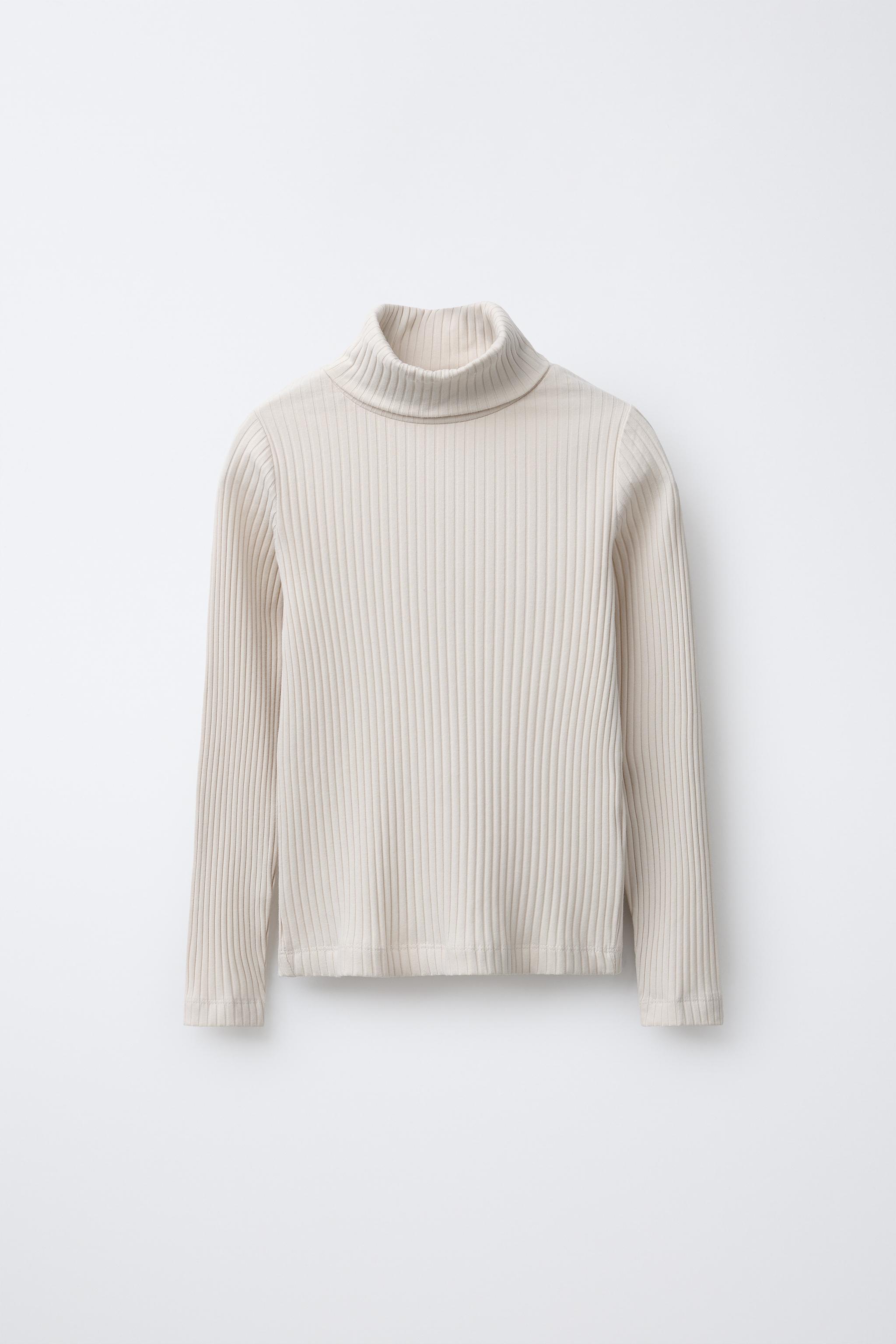 RIBBED TURTLENECK T-SHIRT - White | ZARA Spain