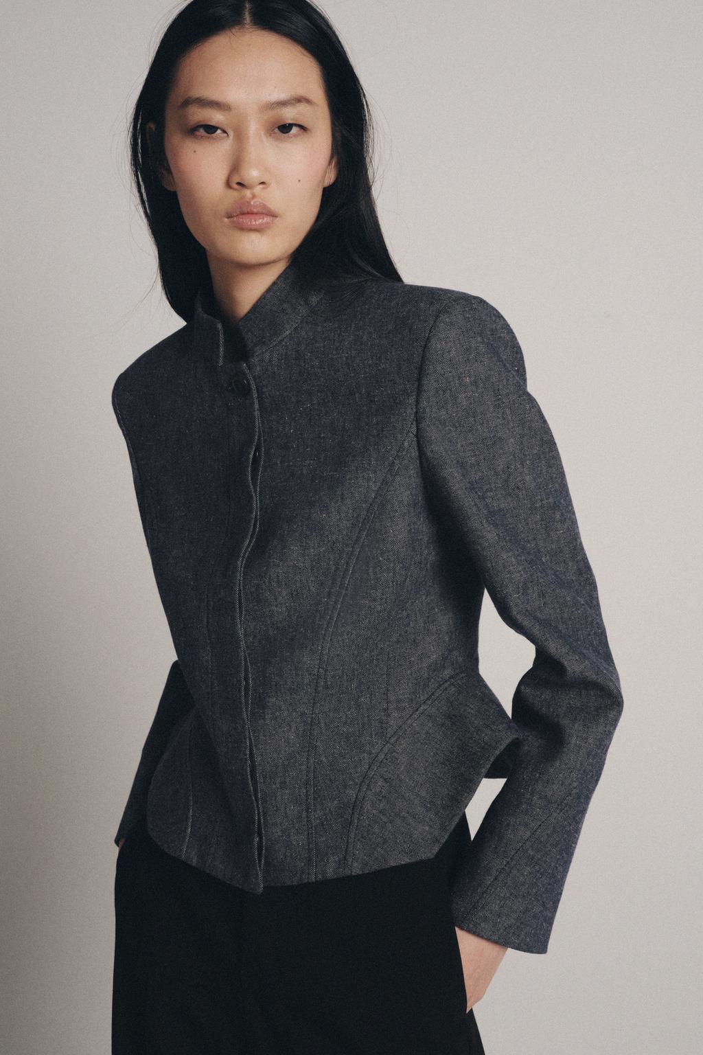 ZW COLLECTION LINEN PEPLUM JACKET - image 2