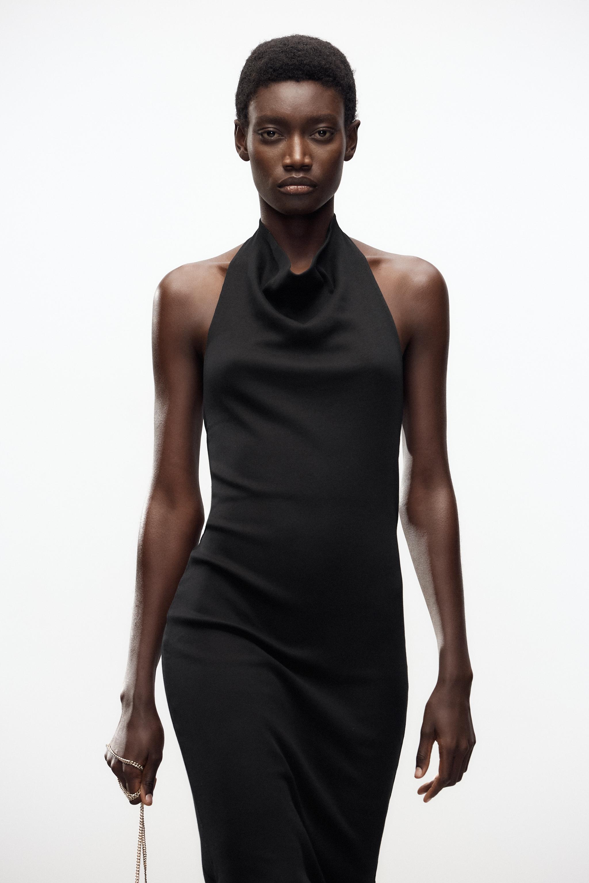 【XSサイズ】ZARA ホルターネック構造ワンピース zara ホルターネック構造ワンピース - メルカリ