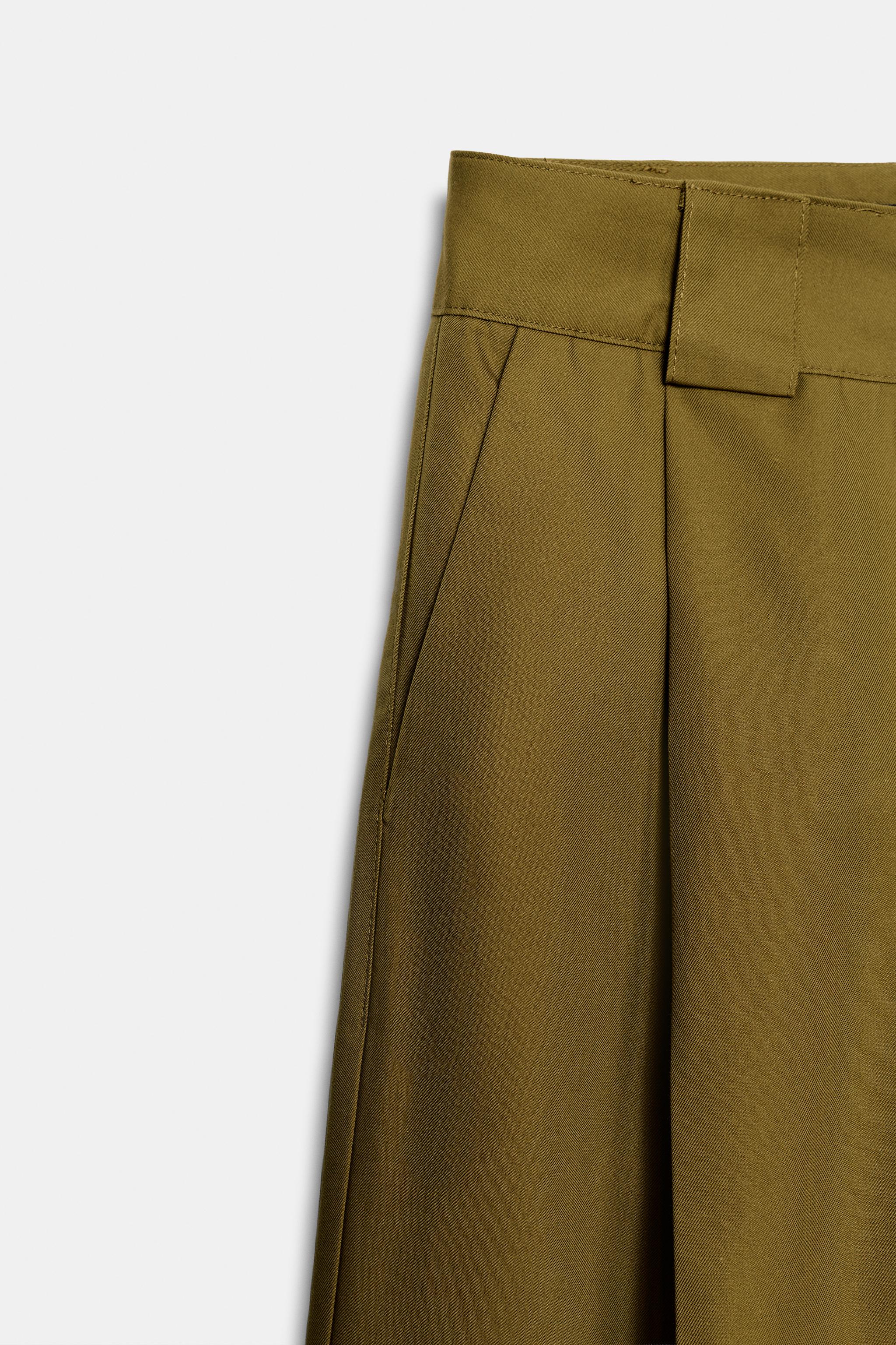 Zara Kemer Köprülü Pilili Pantolon görsel 8