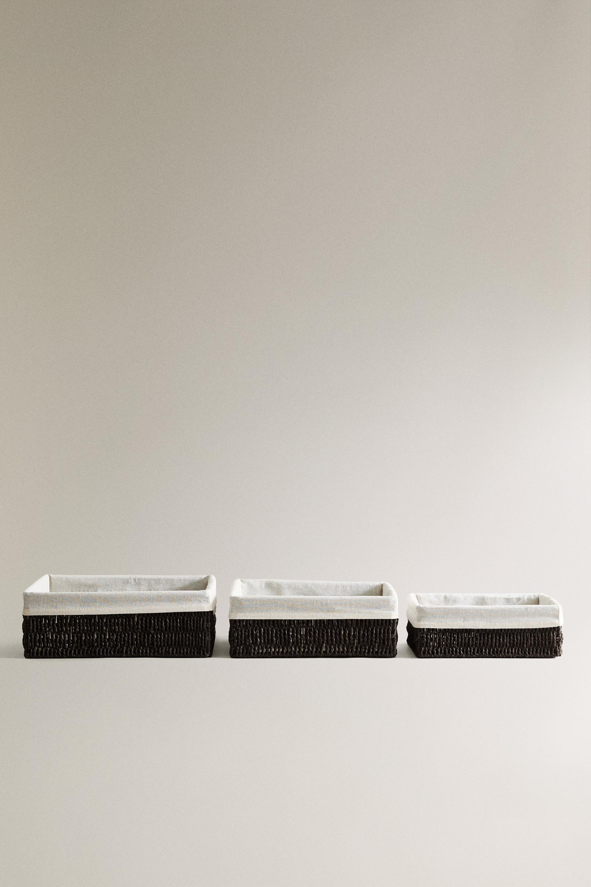 RECTANGULAR COTTON LINED BASKET