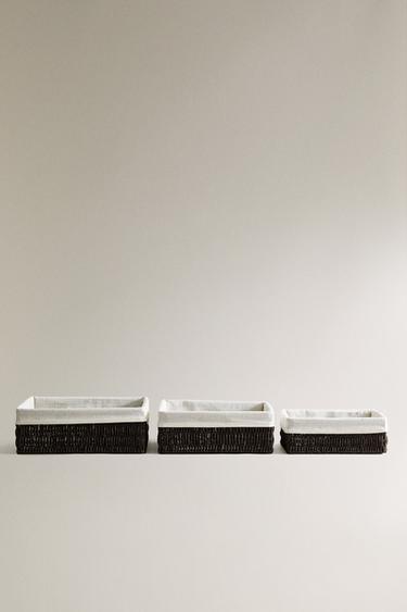 CORBEILLE RECTANGULAIRE TISSU INTÉRIEUR - Marron de Zara