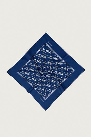 BANDANA COM ESTAMPA GEOMÉTRICA - Azul-marinho da Zara