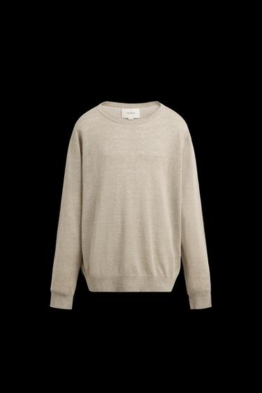 Zara LIGHTWEIGHT LINEN SWEATER - Beige marl - Image 0