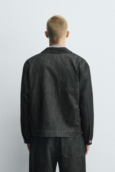 RELAXED FIT DENIM JACKET - Black by Zara - Image 2