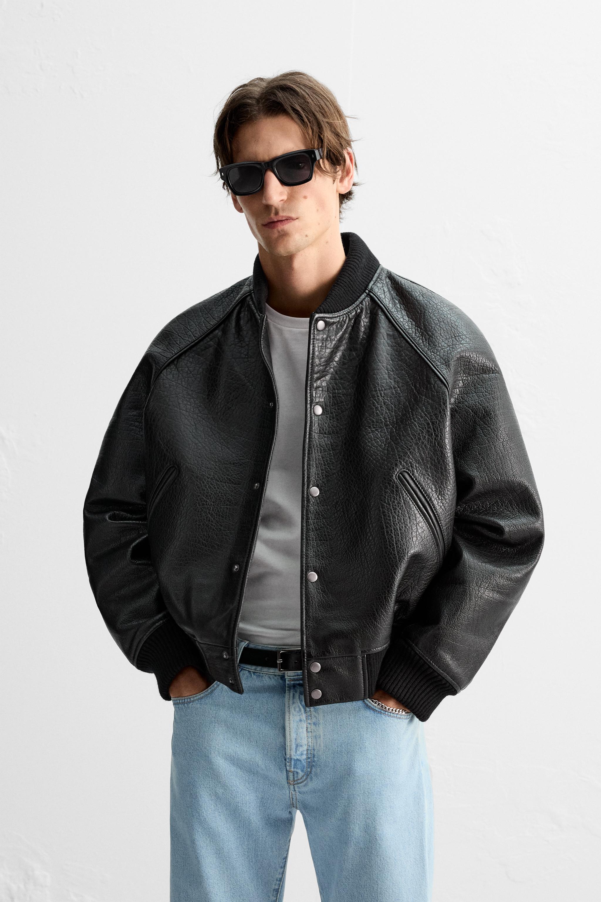 LEATHER BOMBER JACKET