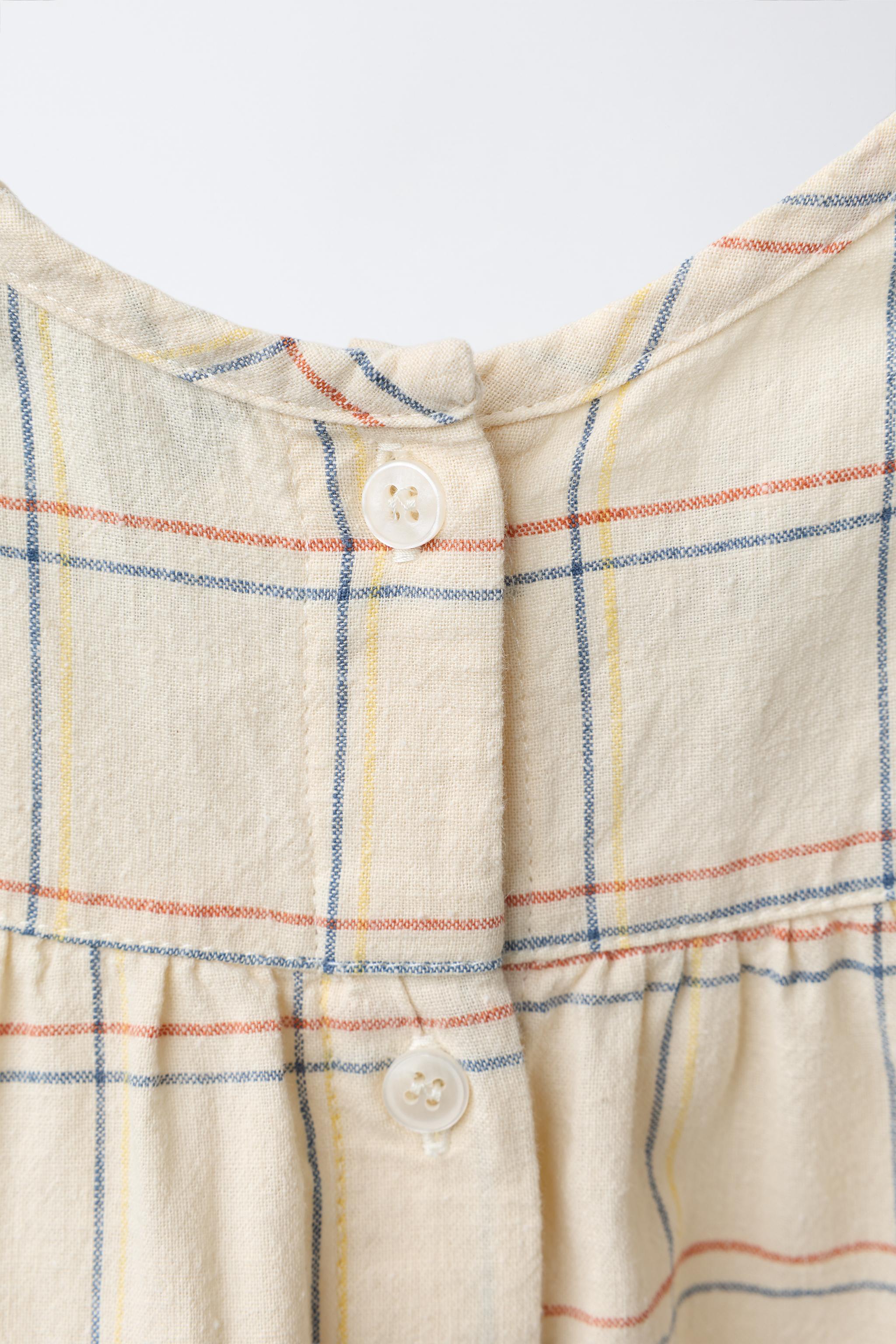 ROBE ET CULOTTE À CARREAUX BRODERIES