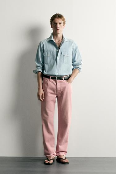 STRAIGHT-LEG JEANS - Light pink by Zara - Image 0