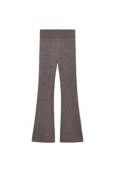 Zara 90% WOOL FLARE SKI COLLECTION PANTS - Mink