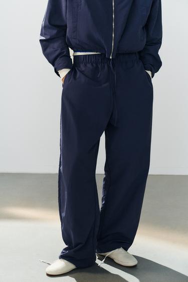 TECHNICAL FABRIC ELASTIC PANTS — Indigo 1