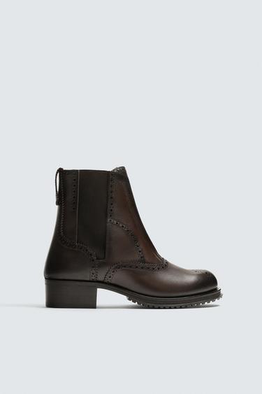 LEATHER CHELSEA BOOTS LIMITED EDITION - Brown by Zara