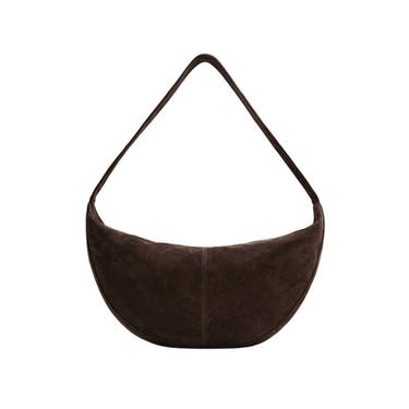 Zara LEATHER SHOULDER BAG - Brown