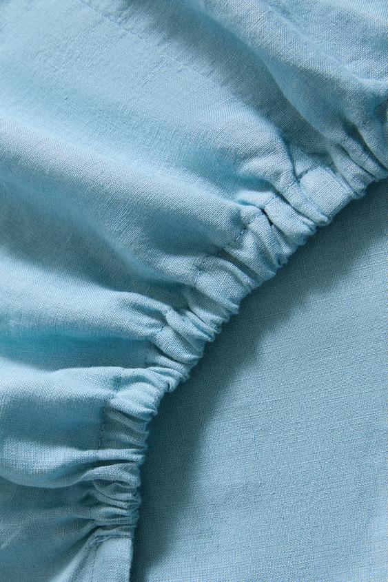 DRAP-HOUSSE LIN | HAUTEUR 30 CM - Bleu de Zara - Image 3
