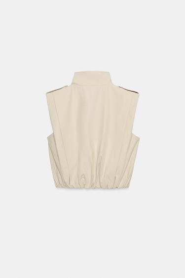 GILET À PLIS ET BOUTONS - Beige de Zara - Image 7