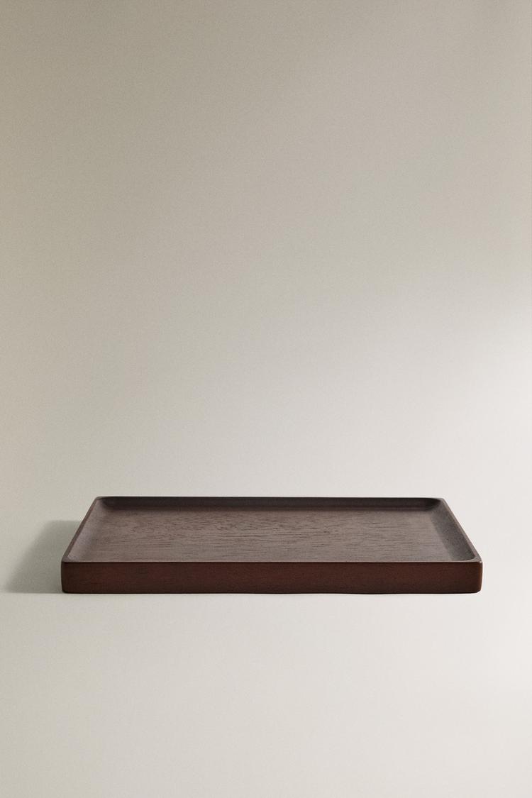 WOODEN TRAY MOBILE CHARGER — Brown