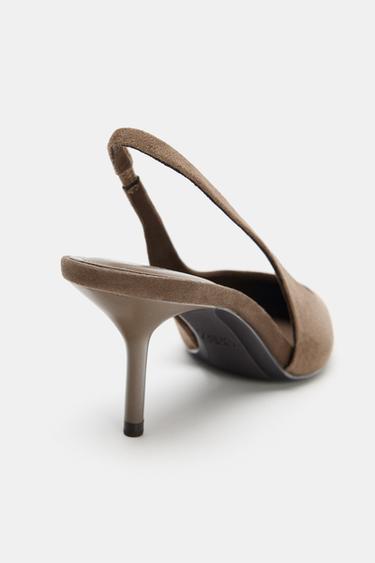 CHAUSSURES À TALONS OUVERTES À L'ARRIÈRE - Gris taupe de Zara - Image 5