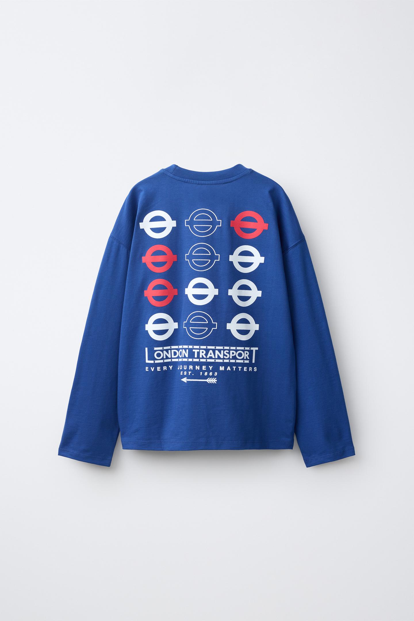 Детская футболка Zara Transport for London © Printed, цвет: Синий — фото 2