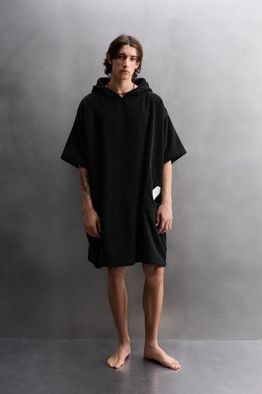 Zara SURF TOWEL PONCHO - Black - Image 0
