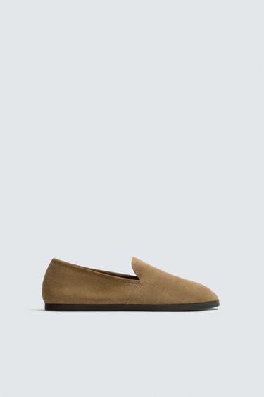 GIÀY MOCCASIN DA - Vàng Kim từ Zara