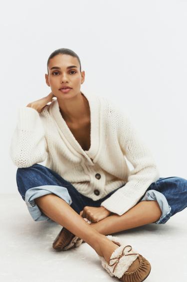 COMBINED SPLIT SUEDE LOAFERS - Brown by Zara