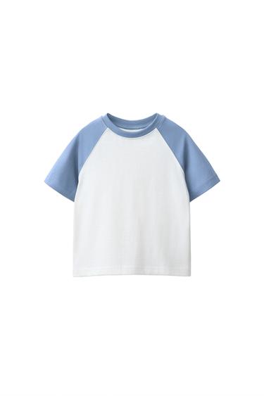 CAMISETA MANGA RANGLÁN - Azul de Zara