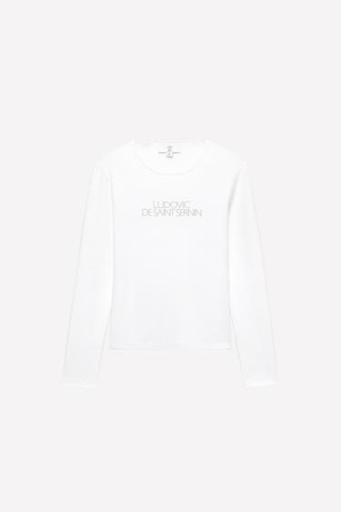 RHINESTONE LOGO T-SHIRT LUDOVIC DE SAINT SERNIN x ZARA - White by Zara