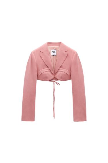 STITCH DETAIL CROPPED BLAZER