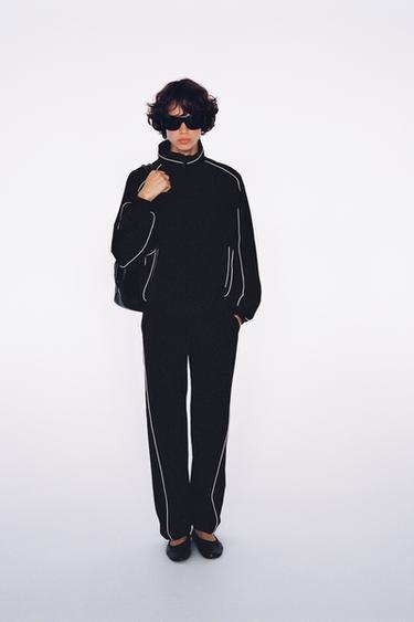 CONTRAST PIPING TECHNICAL PANTS — Black 2