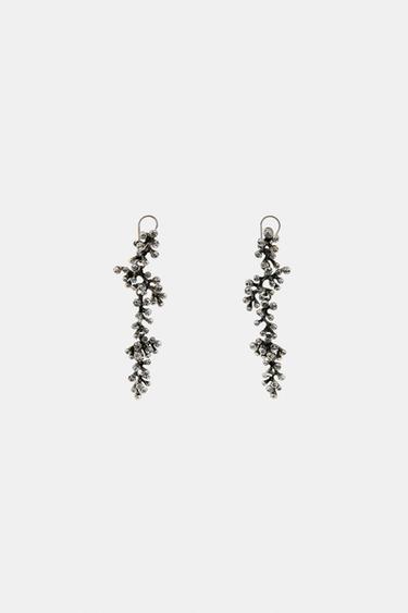Zara SPARKLY WATERFALL EARRINGS - Silver