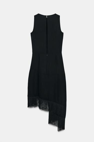 ROBE ASYMÉTRIQUE À FRANGES ZW COLLECTION - Noir de Zara - Image 10