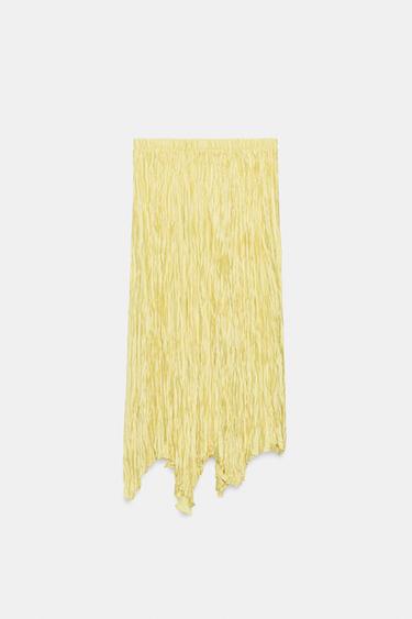 ZW COLLECTION PLEATED LONG SKIRT - Yellow by Zara - Image 4