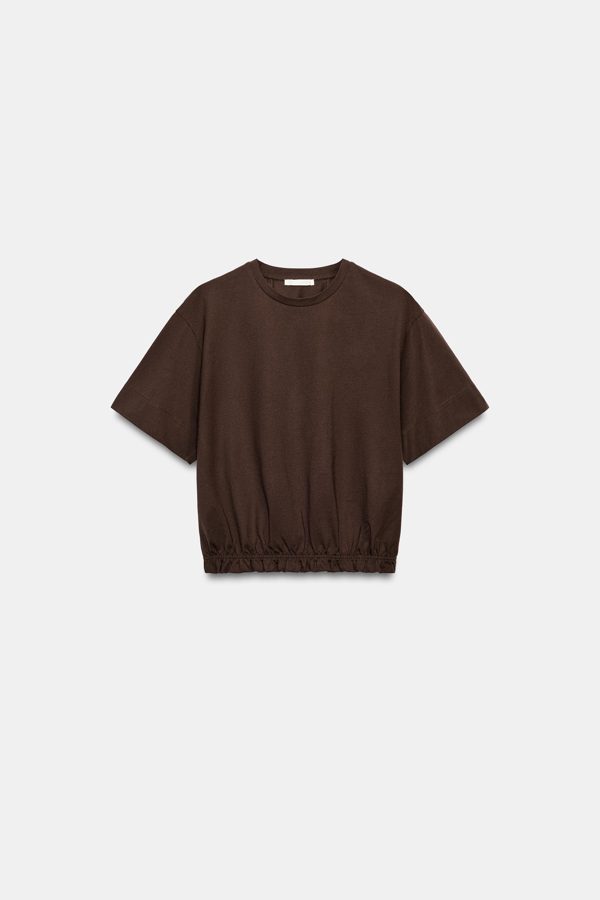 T-SHIRT À FRONCES AU BAS