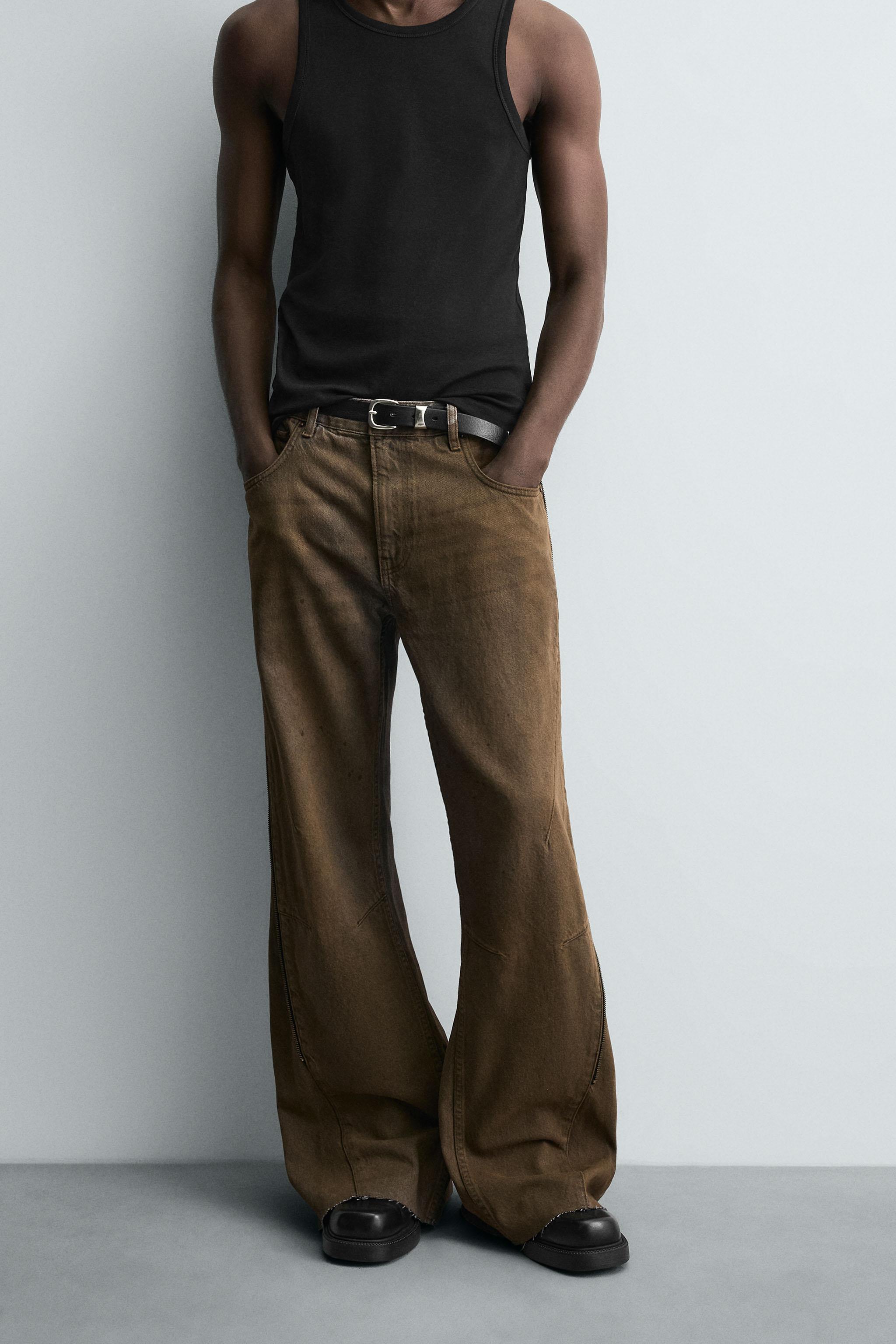 FLARE FIT ZIPPER JEANS