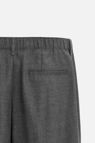 FLANNEL PLEATED TROUSERS - Grey by Zara - Image 8