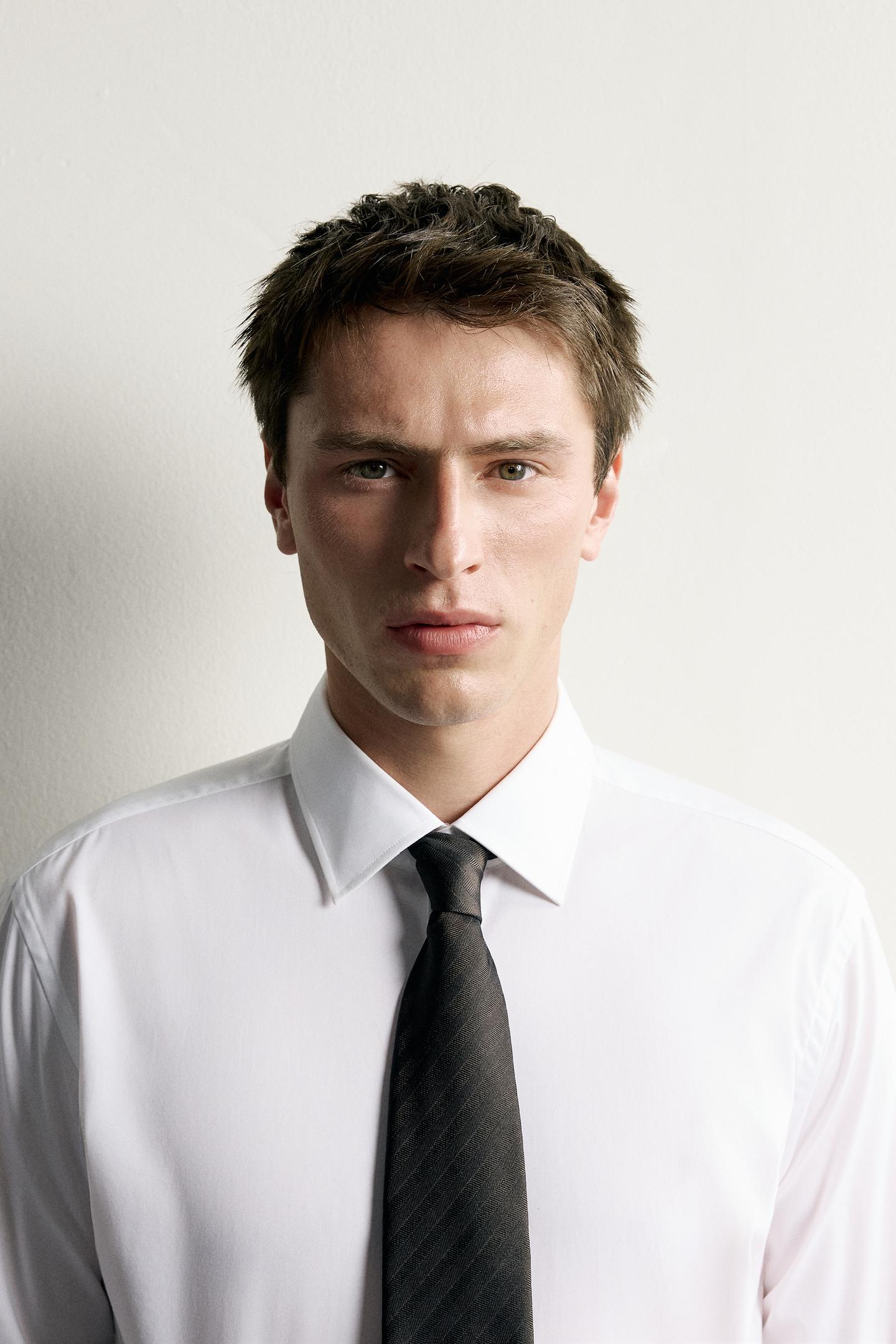 Мужской галстук Zara 100% Silk Herringbone Tie, цвет: Коричневый